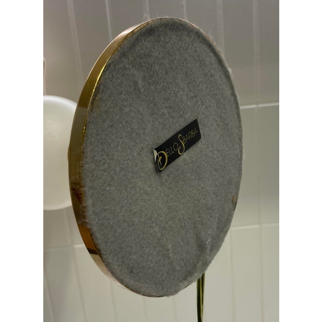 1970s Vintage Hollywood Regency Solid Brass & Frosted Glass Orb Table Lamp For Sale - Image 5 of 5