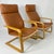 Vintage Nordic Leather Club Chairs, 1980, Set of 2, in Very Good conditions. Designed 1980 to 1989