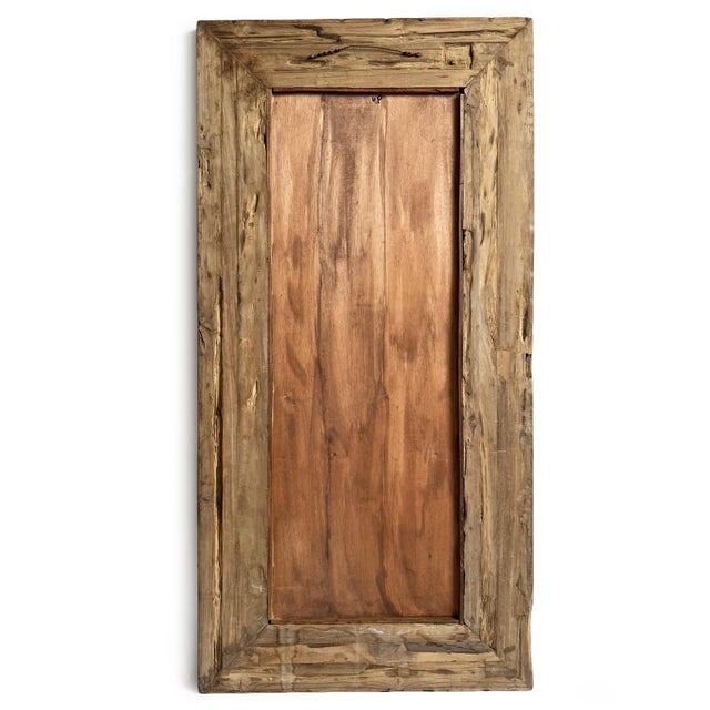 2020s Deep Grain Rustic Wood Full Length Mirror For Sale - Image 5 of 5