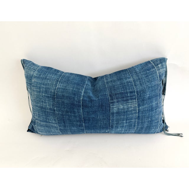 Textile Vintage Indigo Blues Envelope Lumbar Down Pillow For Sale - Image 7 of 11