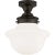 Edmond Flush Mount in Bronze with White School House Glass Designer: Chapman & Myers Canopy: 5.75" Round Mounting: Flush...