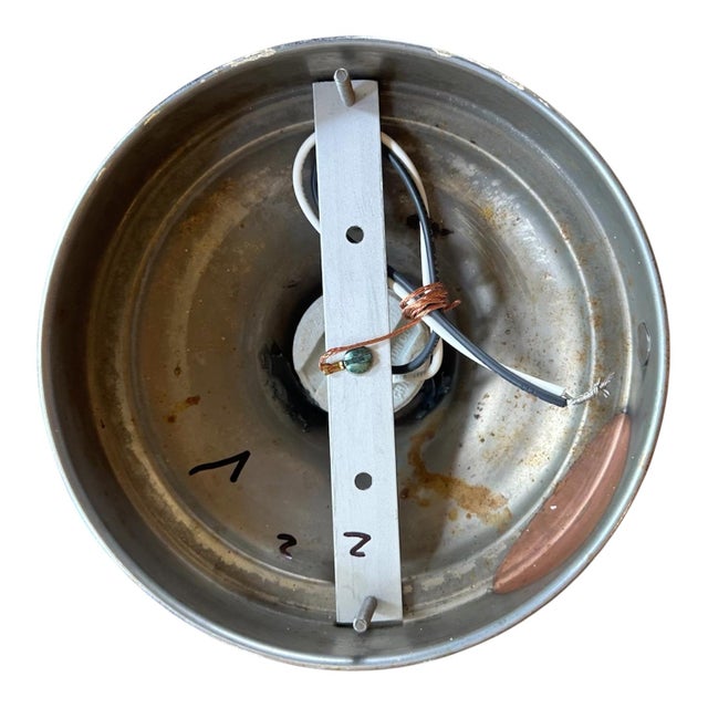 Art Deco Art Deco Skyscraper Flushmount With Black Stencil on Original Chrome Holder, Circa 1930 For Sale - Image 3 of 5