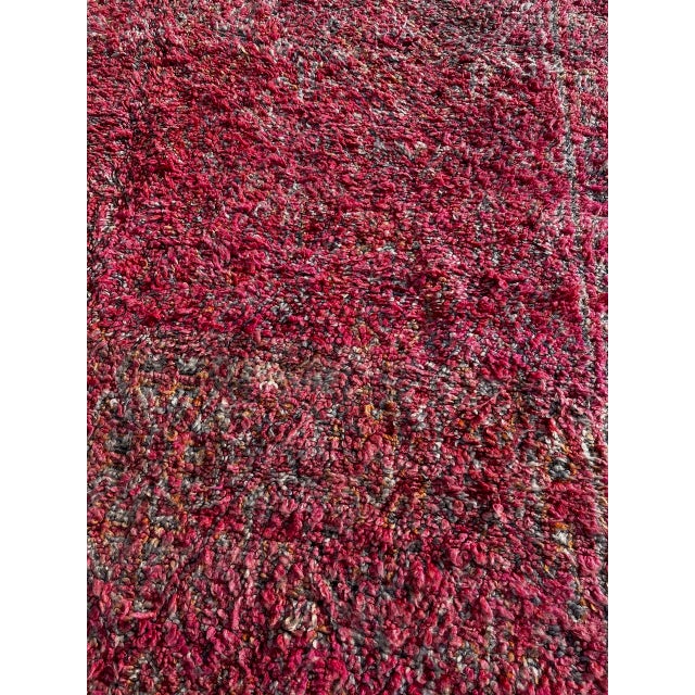 Boho Chic Moroccan Boujad Vintage Wool Rug For Sale - Image 9 of 9