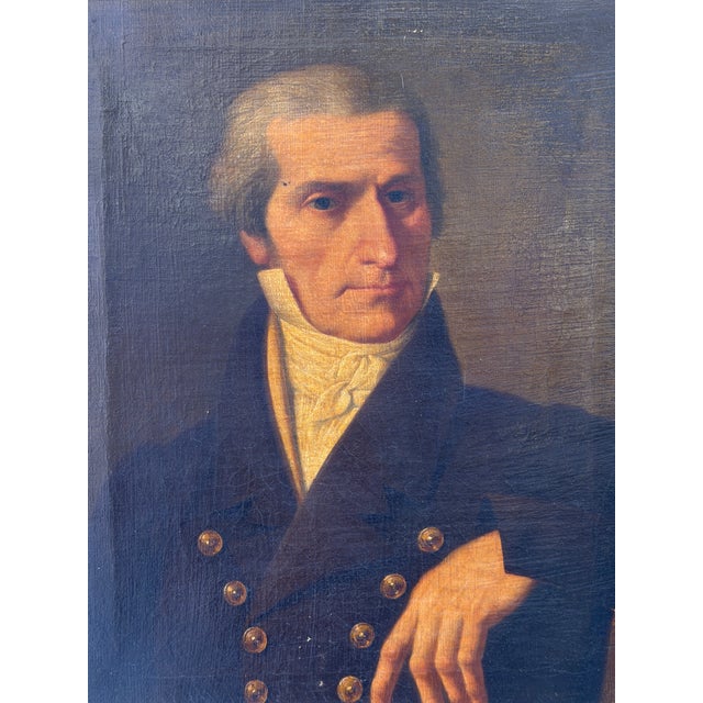 Unknown. Depicting a Gentleman in Pose, 1800s, Oil on Canvas For Sale - Image 3 of 6