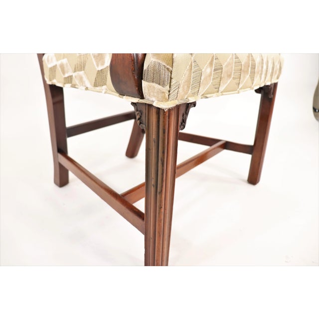 Circa 1750 English Georgian II Period Mahogany Armchair With Modern Fabric For Sale - Image 11 of 13