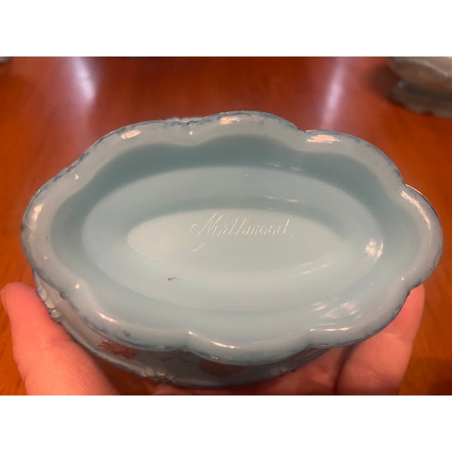 Antique Northwood Eapg Blue Opalescent Berry With Gold Accents Bowl Set - 5 Piece For Sale In Nashville - Image 6 of 14