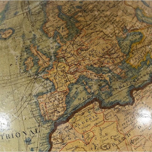 Lithographed and Cast Iron Terrestrial Globe For Sale - Image 6 of 18