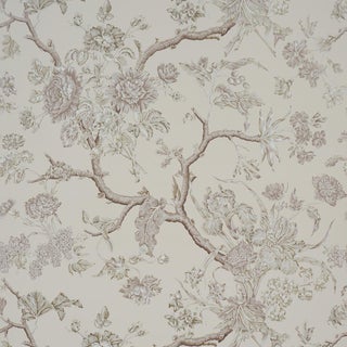 Sample - Schumacher Inverness Garden Wallcovering In Ivory For Sale
