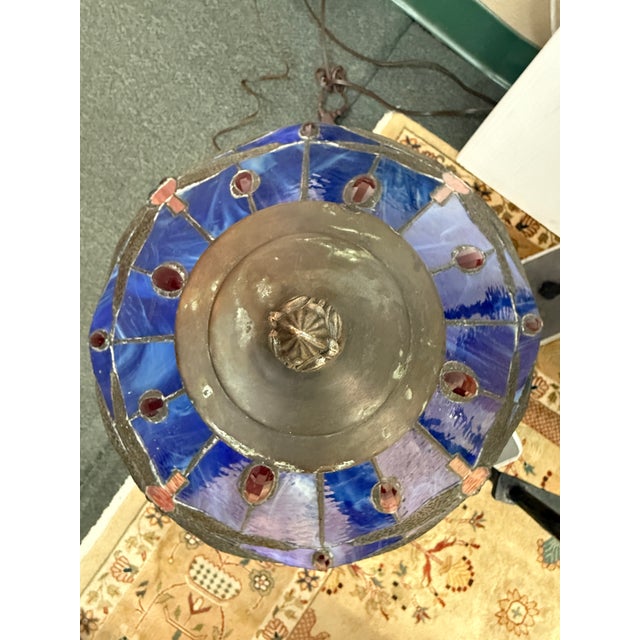 Dragonfly Stain Glass Shade Table Lamp For Sale - Image 11 of 12