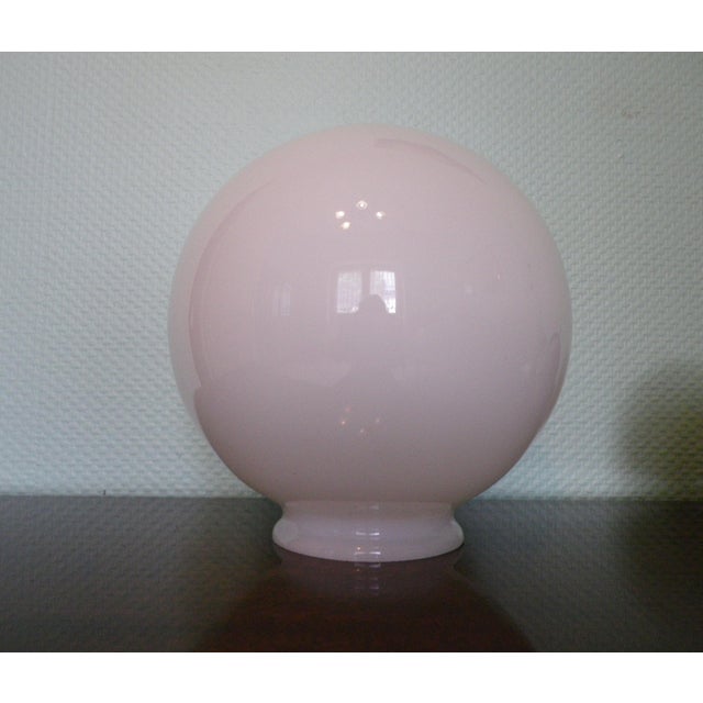 Art Deco Minimalist Opaline Glass Globe Pendant Light, 1950s For Sale - Image 4 of 17