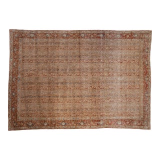 Vintage Distressed Qom Carpet - 7'5" X 10'4" For Sale