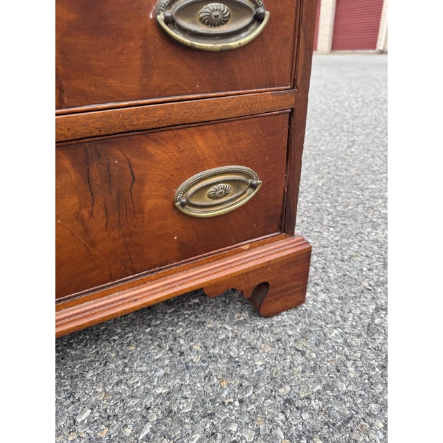 Early 20th Century George III Mahogany Slant Front Desk With Inlay and Fitted Interior For Sale - Image 11 of 12