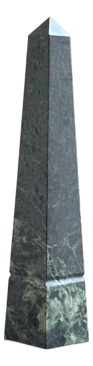 16' Neoclassical Style Dark Green Marble Obelisk