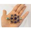 Bochic "Orient" Vintage Opal & Blue Sapphire Turtle Brooch 18K Gold & Silver For Sale - Image 16 of 18