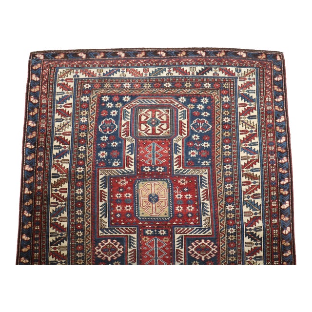 19th Century Antique Zabihi Collection Shirvan Rug - 3'10" x 4'9" For Sale