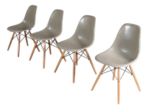 Dining Chairs in Sea Foam Green Fiberglass by Charles & Ray Eames for Herman Miller, USA, 1960s, Set of 4