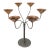 MCM Aristo-Style 6 Tealight Candle Copper & Metal Twisted Stem 15” Candelabra For Sale