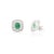 Not Yet Made - Made To Order 2.63 Ct Cushion Cut Emerald and Diamond Halo Stud Earrings- 2 Pieces For Sale - Image 5 of 9