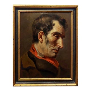 Jacob Taanman-Unconventional Portrait of a Preoccupied Abraham Lincoln-19th C. Oil Painting For Sale
