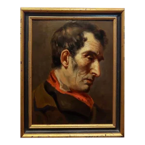 Jacob Taanman-Unconventional Portrait of a Preoccupied Abraham Lincoln-19th C. Oil Painting