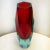 Single red, blue and yellow Murano glass vase with unique geometric shape. Made in Italy, c. 1960's. Dimensions: 10.25"H x...