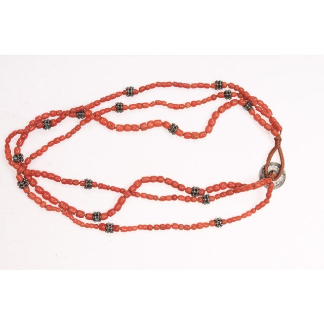Three Strand Antique Coral Necklace For Sale - Image 12 of 13