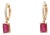 1.39 Cts Natural ruby earring in 18k gold For Sale