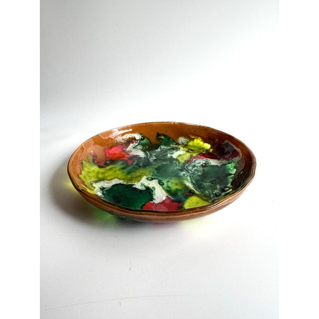Mid 20th Century Mid-Century Fused Art Glass Plate For Sale - Image 5 of 9