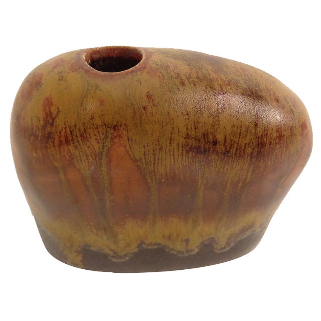 Small Danish Studio Ceramic Vase, 1960s For Sale