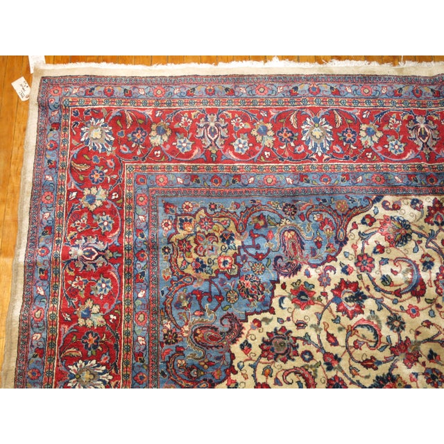 Industrial Vintage Giassabad Sarouk Rug - 8'6" x 12'1" For Sale - Image 3 of 7