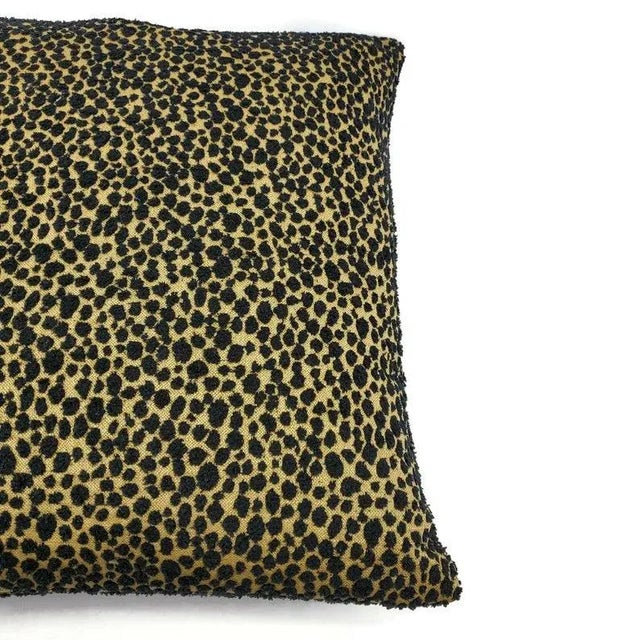 Black Chenille Velvet on Gold Spotted Pillow Cover For Sale - Image 4 of 5