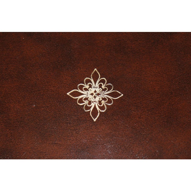 Pair Leather Wrapped and Embossed Maitland Smith Commodes For Sale In Philadelphia - Image 6 of 14