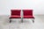 Knoll Aluminum Sling Lounge Chairs by Bruce Hannah and Andrew Morrison in Crushed Red Velvet 1960s For Sale - Image 6 of 8