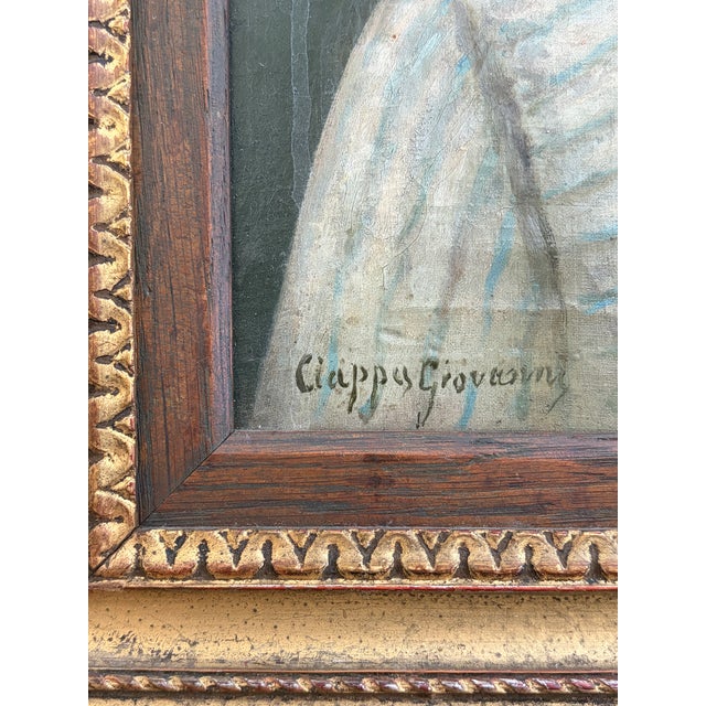 Antique Italian Oil on Canvas Portrait Painting of a Boy Smoking by Giovanni Ciappa, Early 19th Century For Sale - Image 10 of 12