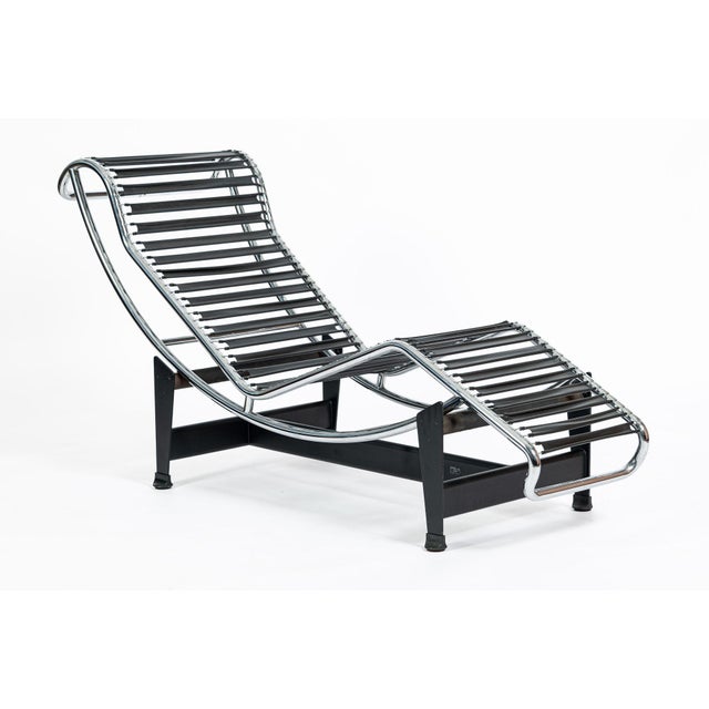 Cassina Lc4 Black Leather Chaise Lounge Chair by Le Corbusier 1981 For Sale - Image 14 of 18