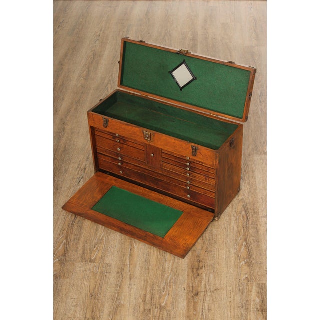 H. Gerstner & Sons Vintage Oak Wood Machinist Tool Chest Box Chairish