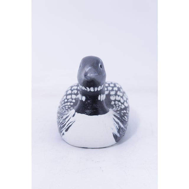 1960s Vintage Handcrafted Wood Loon Duck Decoy For Sale - Image 5 of 12