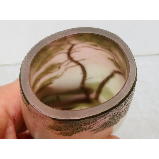 Art Nouveau Antique Legras Cameo Art Glass Vase For Sale - Image 3 of 8