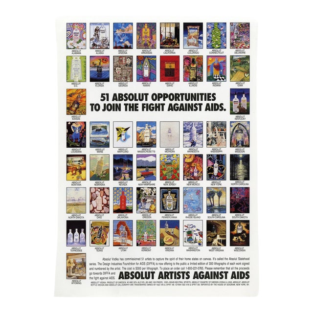 1990s “Absolut Statehood” a Folio of 51 Lithographs Representating Each State, plus DC - Set of 52 For Sale