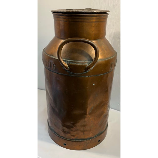 Vintage French Copper Milk Can Umbrella Stand For Sale - Image 4 of 12