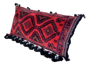 Vintage Afghan Nomad Rug Seat Cushion Cover, 1970s