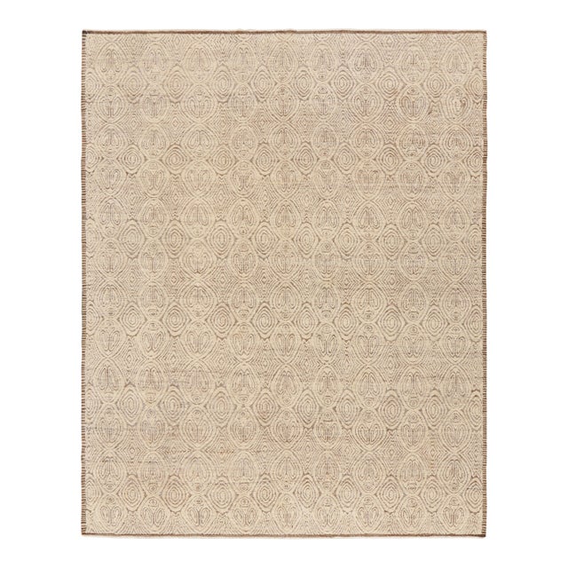 Rug & Kilim’s Moroccan Style Rug in Beige-Brown with Geometric Patterns - 12x16 For Sale