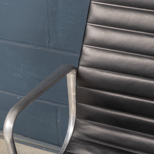 20th Century EA117 Chairs in Black Leather by Charles & Ray Eames for Vitra, 1950s, Set of 2 For Sale - Image 14 of 18