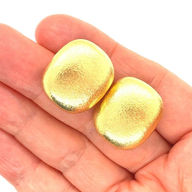 Contemporary Mid 20th Century Tiffany & Co. Cushion Dome Stud Earrings 18K Yellow Gold For Sale - Image 3 of 9