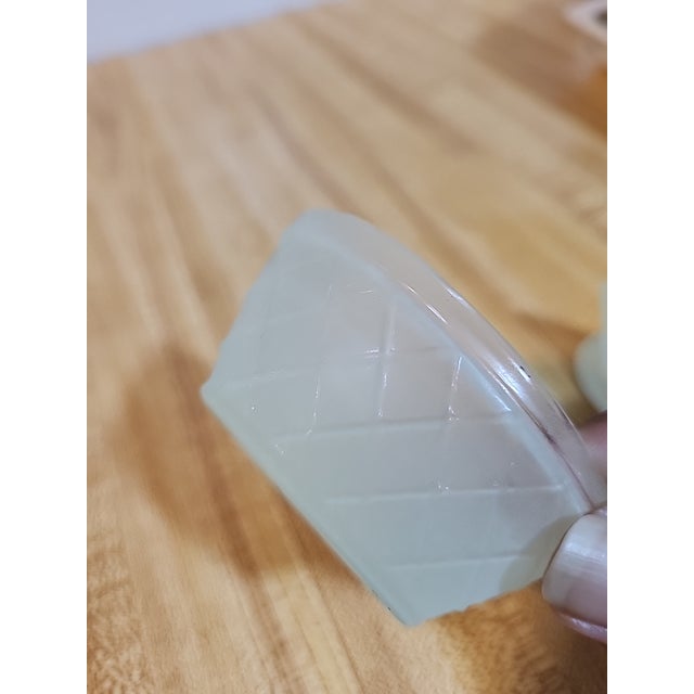 Mini Uranium Glass Hen on Nest Glowy Green Salt Cellar For Sale - Image 4 of 8