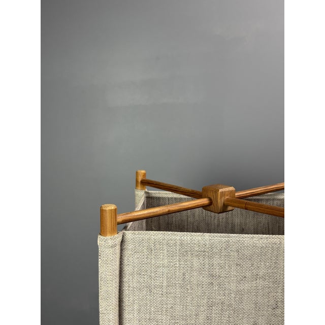 Mid-Century Modern Scandinavian Pine Table Lamp with Square Fabric Shade, 1970s For Sale - Image 9 of 15