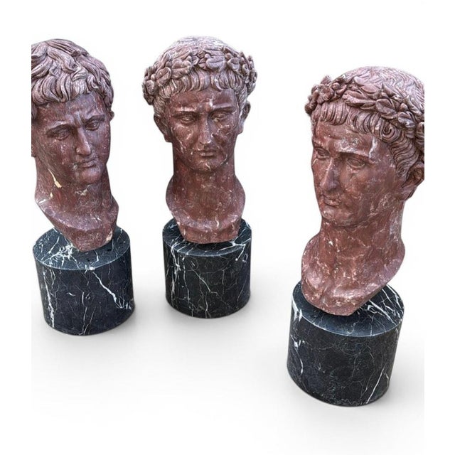 1980s Italian Artist, Emperor Busts, Late 20th Century, Marble, Set of 4 For Sale - Image 5 of 6