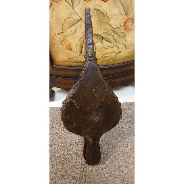 Vintage Wooden Bellows With Iron Tip For Sale - Image 9 of 12