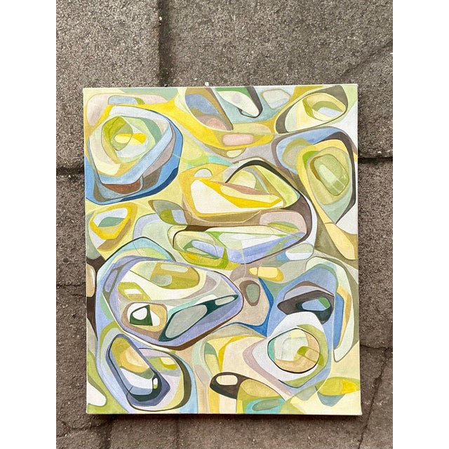 Vintage Boho Original Abstract Oil on Canvas “You Can’t See It” For Sale - Image 11 of 12