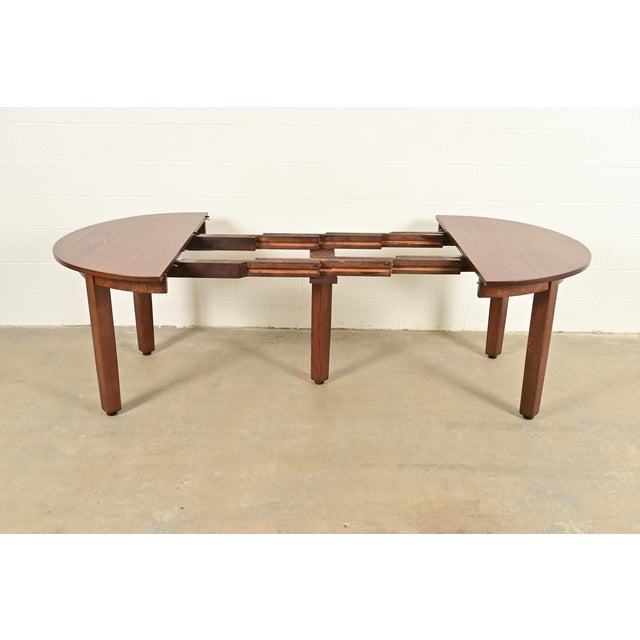 Wood L. & J. G. Stickley Antique Mission Oak Arts & Crafts Extension Dining Table, Newly Refinished For Sale - Image 7 of 13